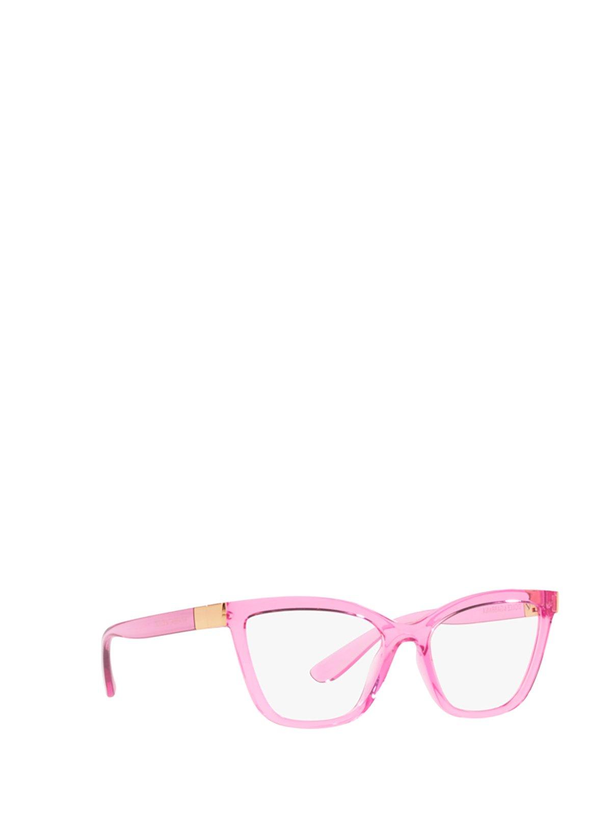 Shop Dolce &amp; Gabbana Eyewear Butterfly Frame Glasses Glasses In 3097 Transparent Pink