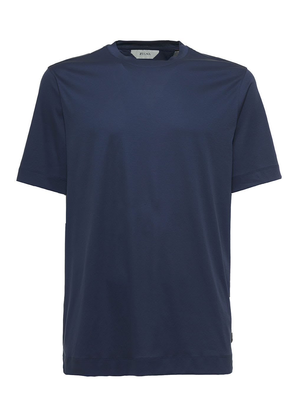 Ermenegildo Zegna Blue Cotton Crew Neck T-shirt
