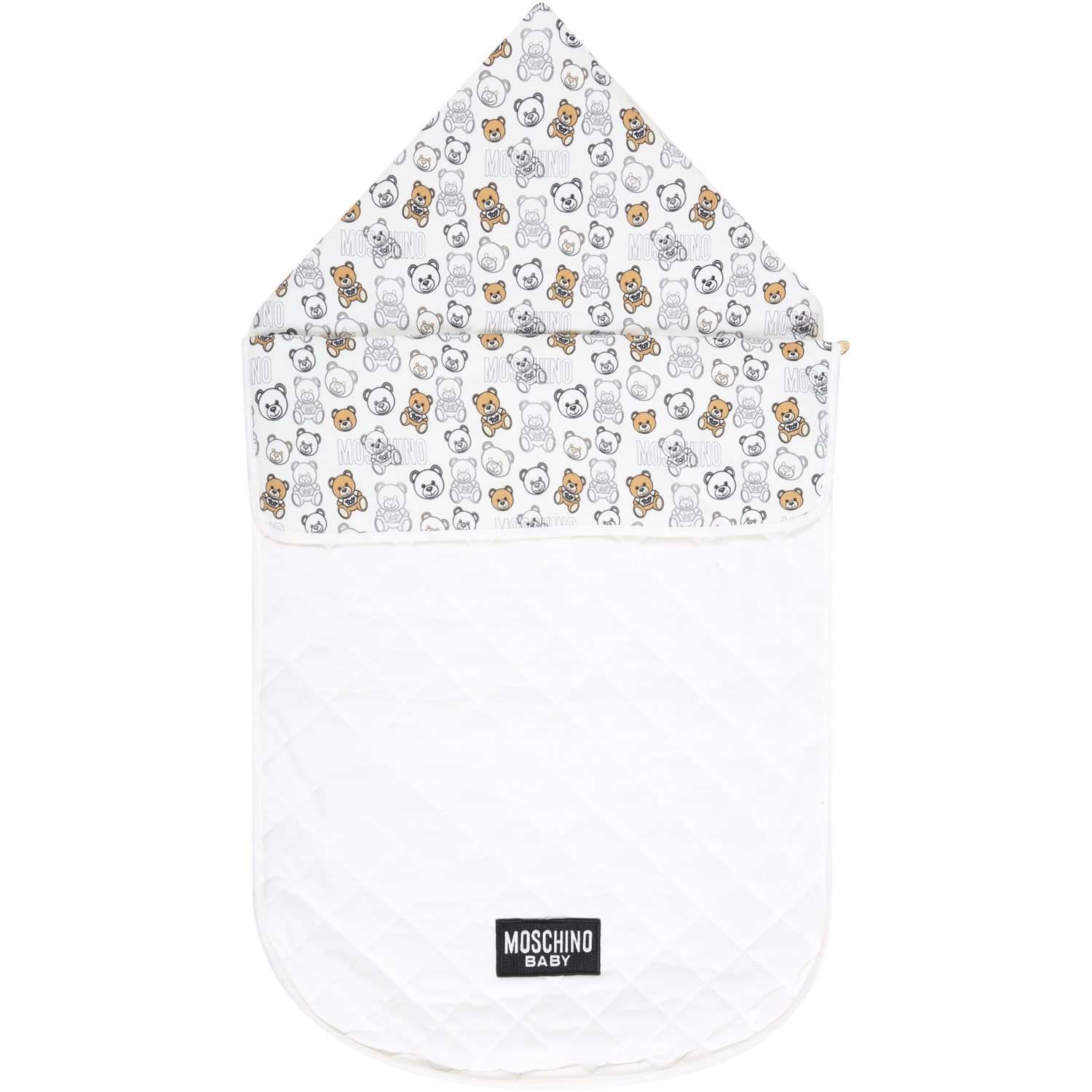 Moschino White Sleeping Bag For Baby Kids With Logo