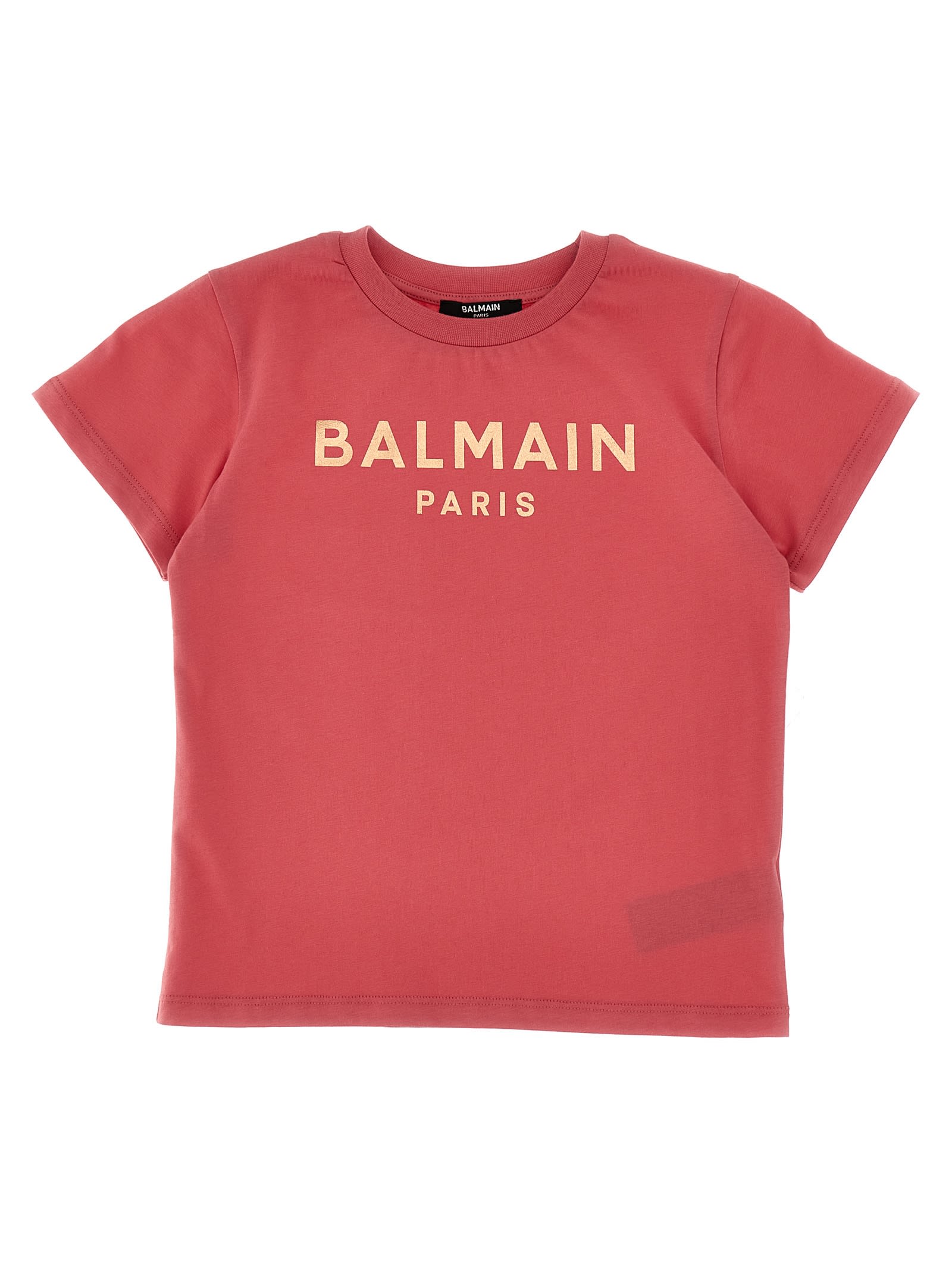 Balmain Kids' Logo Print T-shirt In Pink