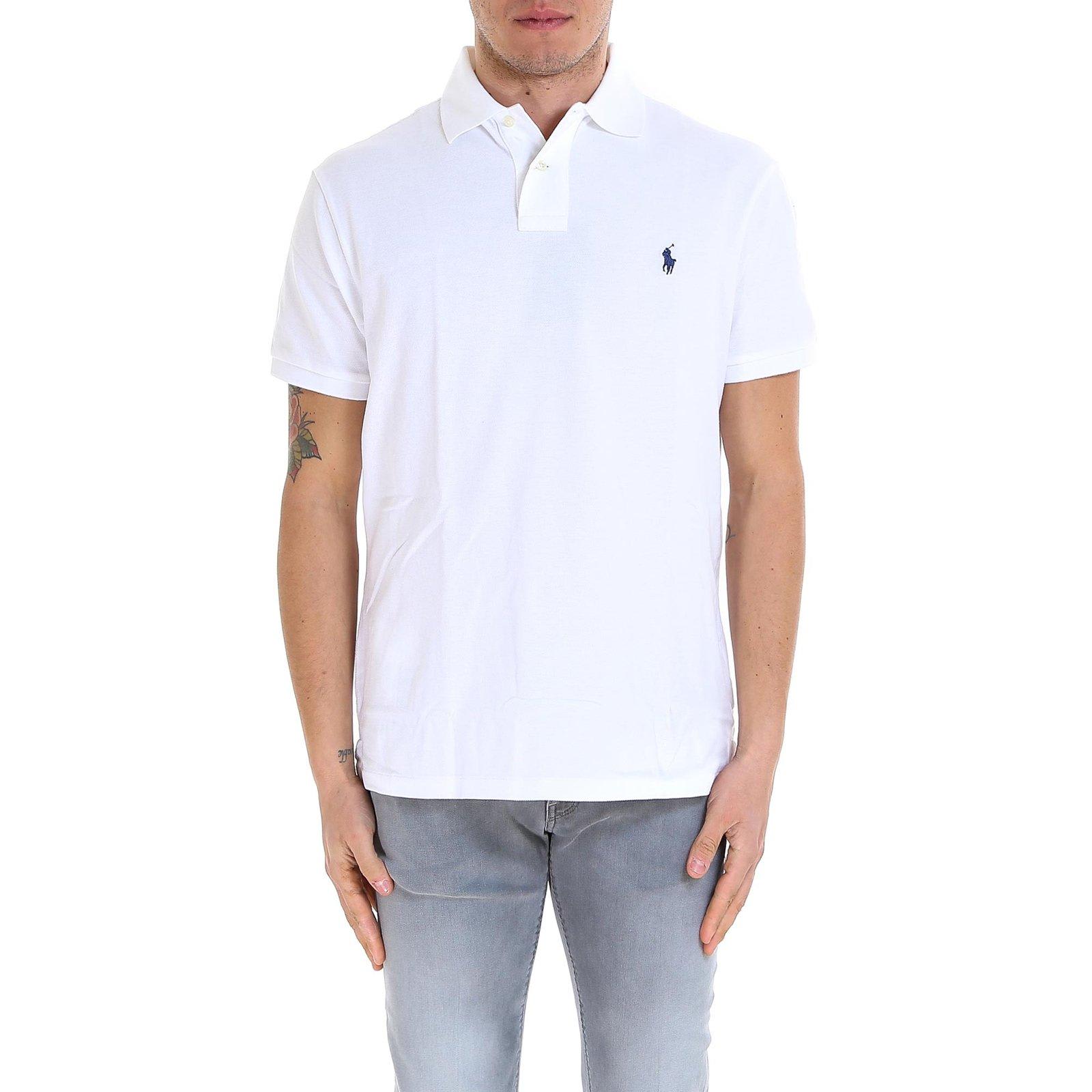 Shop Ralph Lauren Classic Embroidered Logo Polo Shirt In White