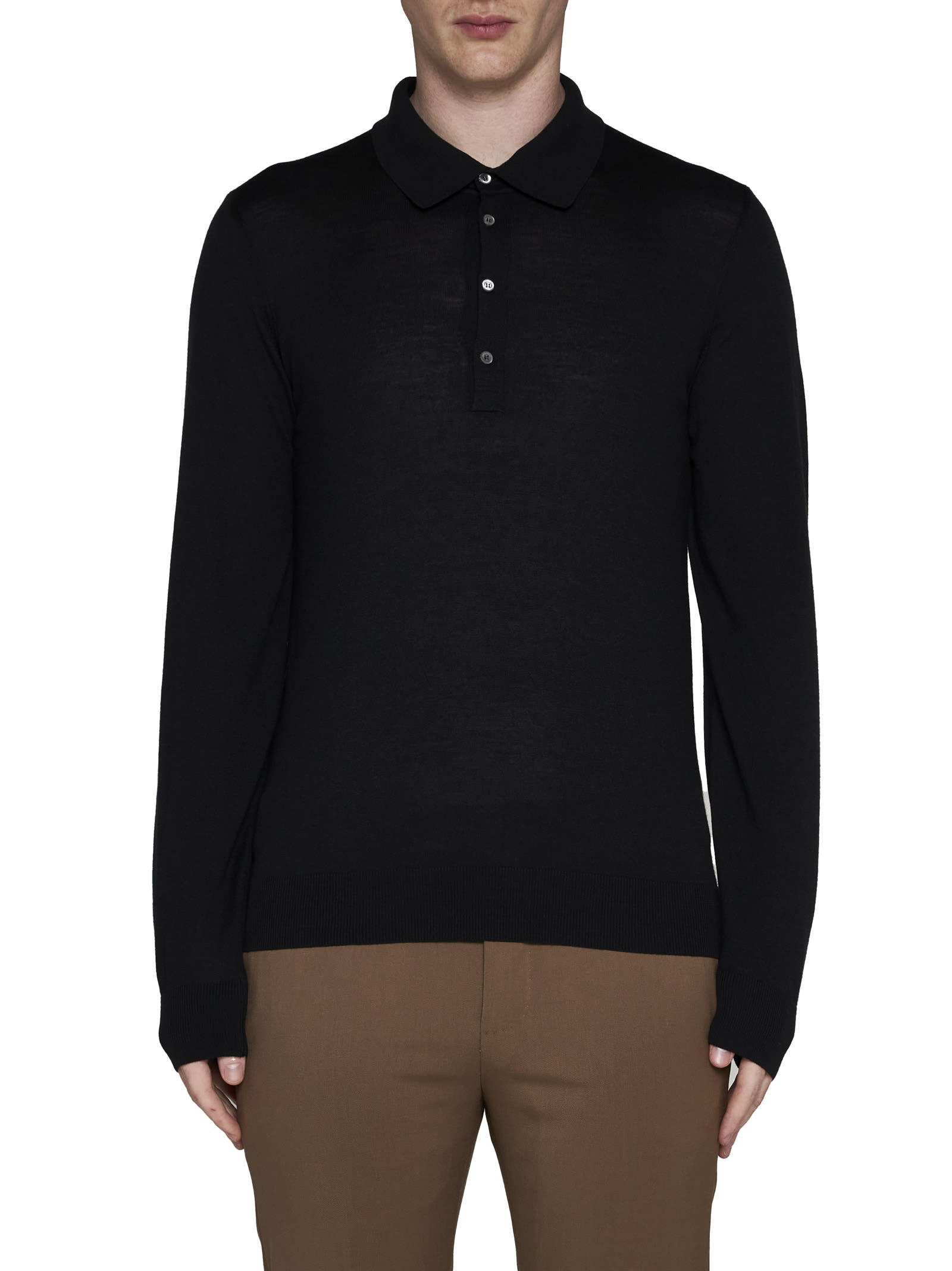 Shop Piacenza Cashmere Polo Shirt In Black