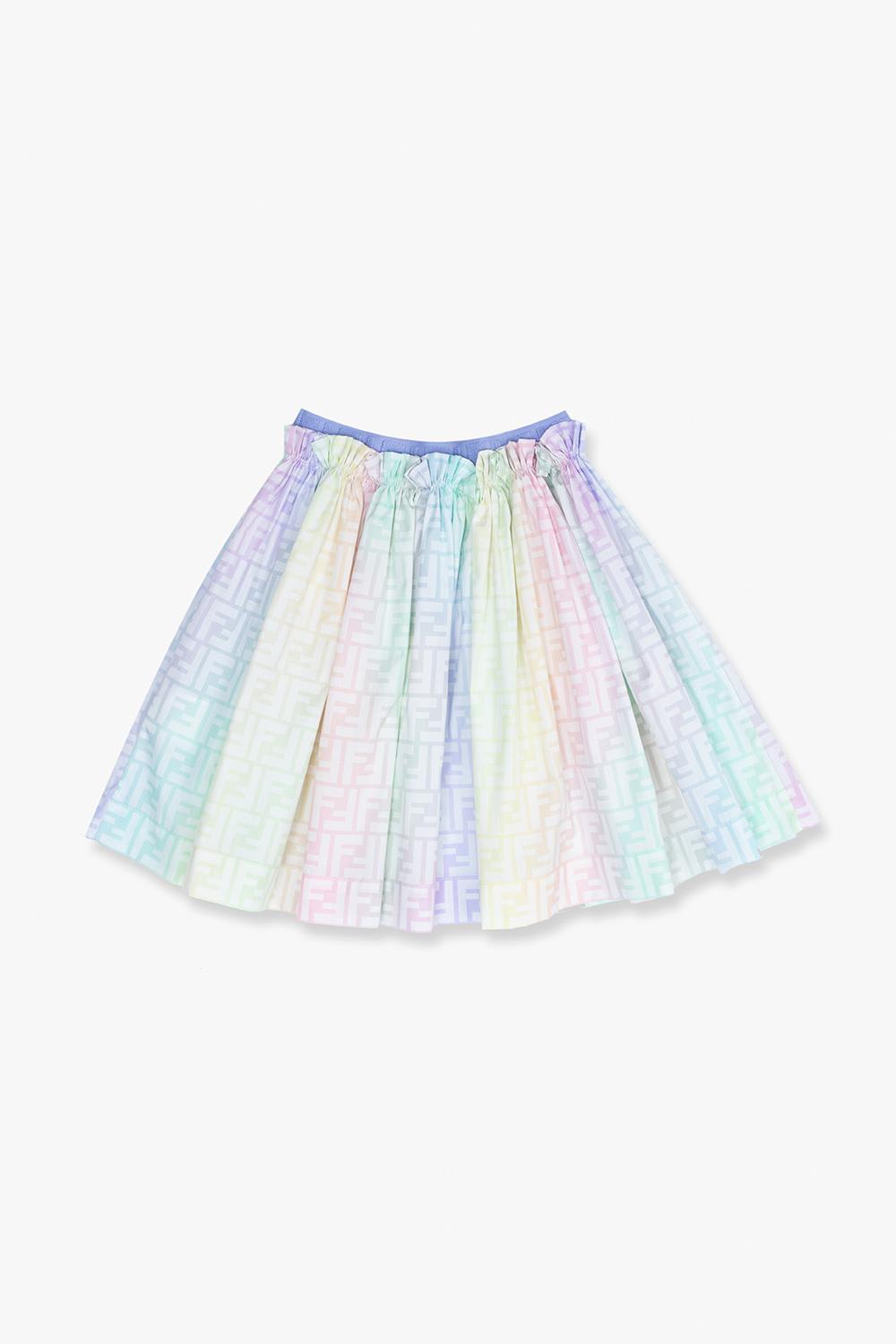 Shop Fendi Skirt With Logo In Jdd Soho Multicolor