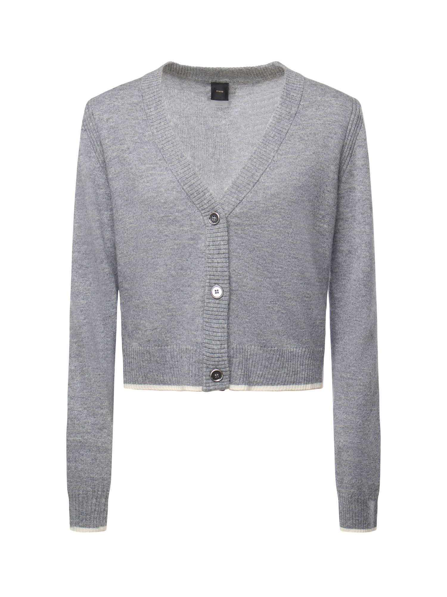 Pinko Cropped Cardigan In Gray