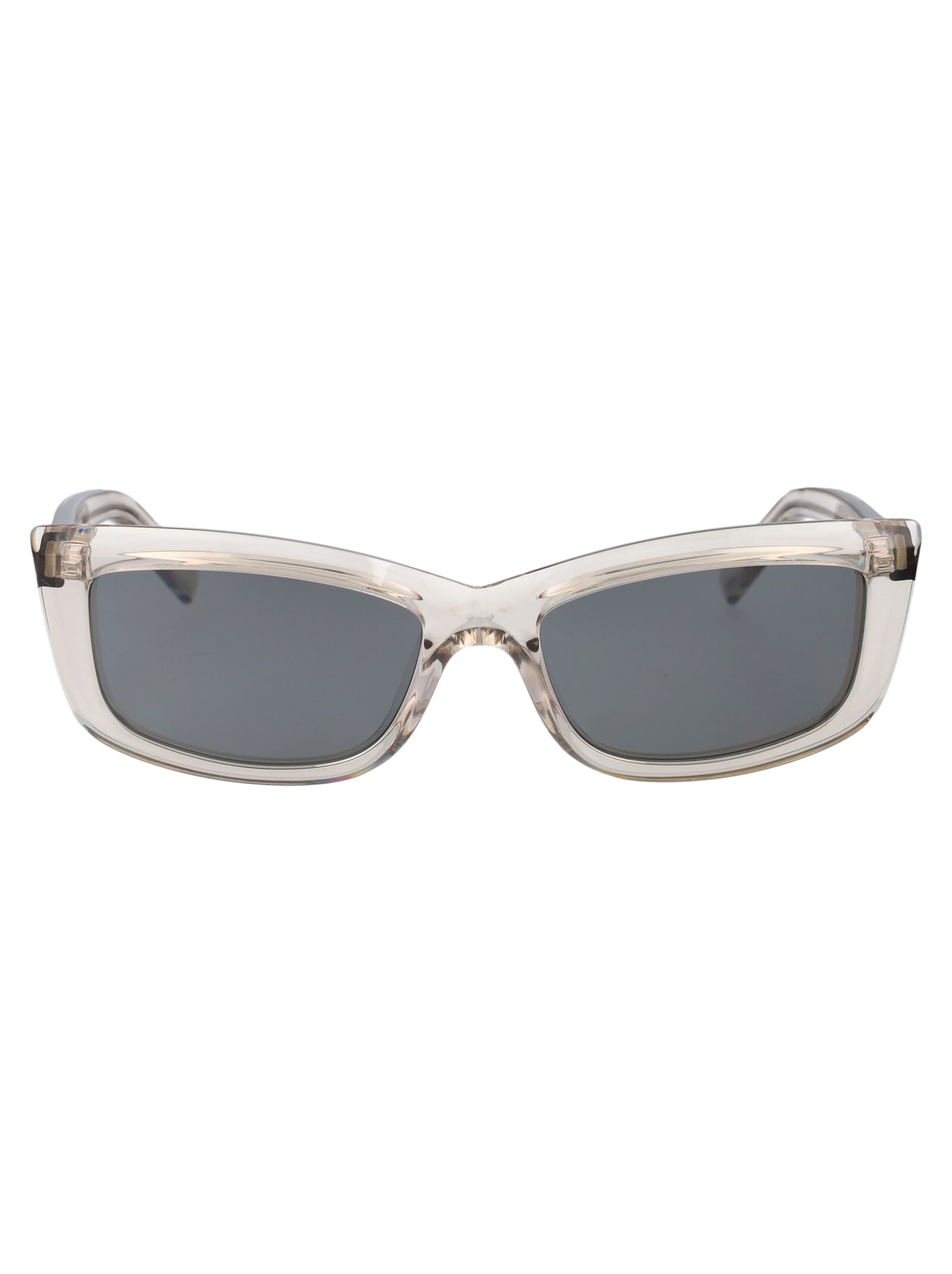 Shop Saint Laurent Sl 658 Sunglasses In 003 Beige Beige Silver