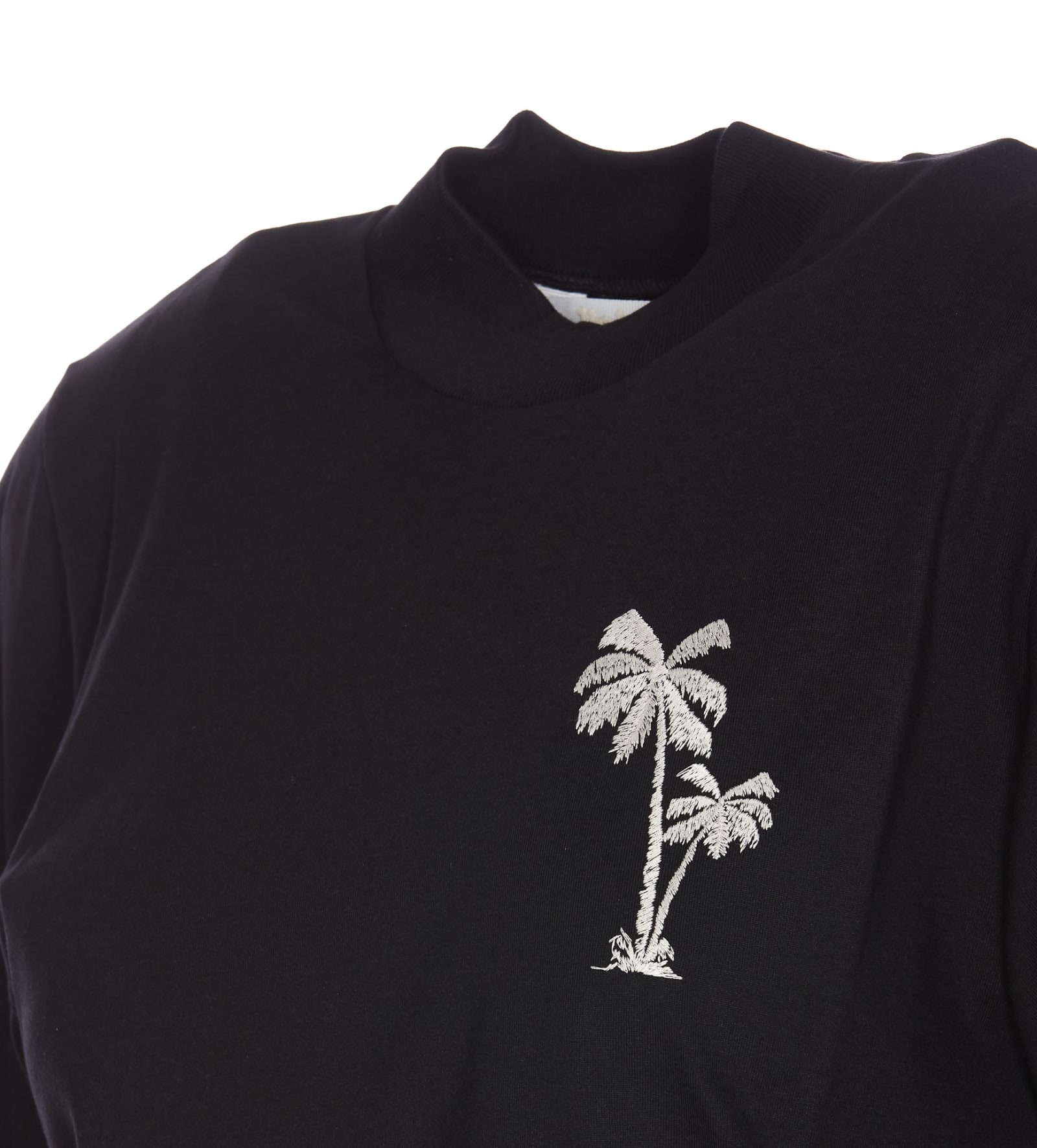Shop Palm Angels Palms Cropped T-shirt In Black