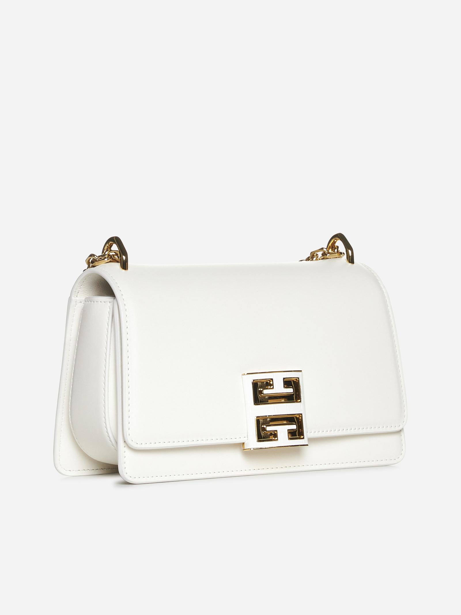 Shop Givenchy 4g Leather Sliding Chain Small Bag In White