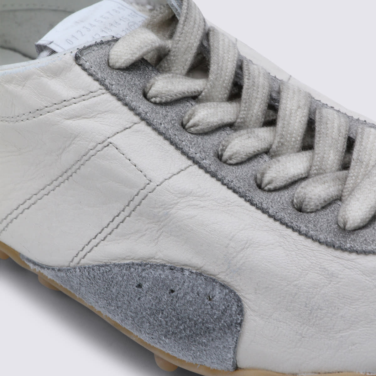 Maison Margiela Sprinters Beige Sneaker With Insert Design And Notched Sole In Leather Woman In Multi