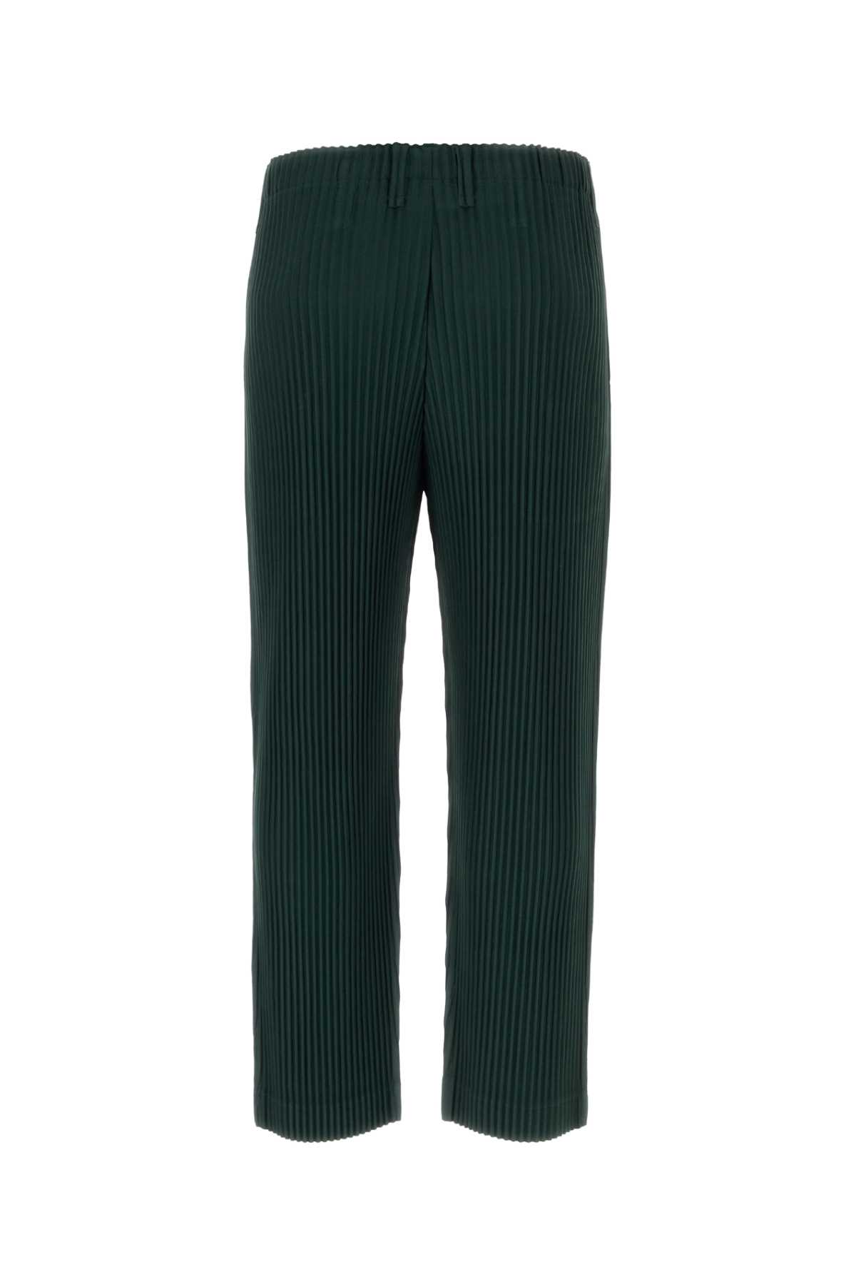 Shop Issey Miyake Bottle Green Polyester Pant In Deepgreen