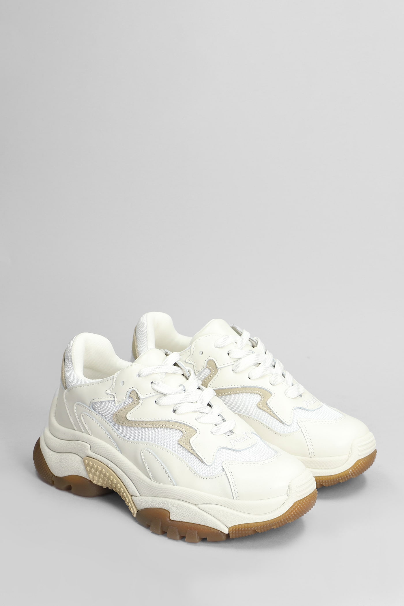 Shop Ash Addict Sneakers In White Leather And Fabric