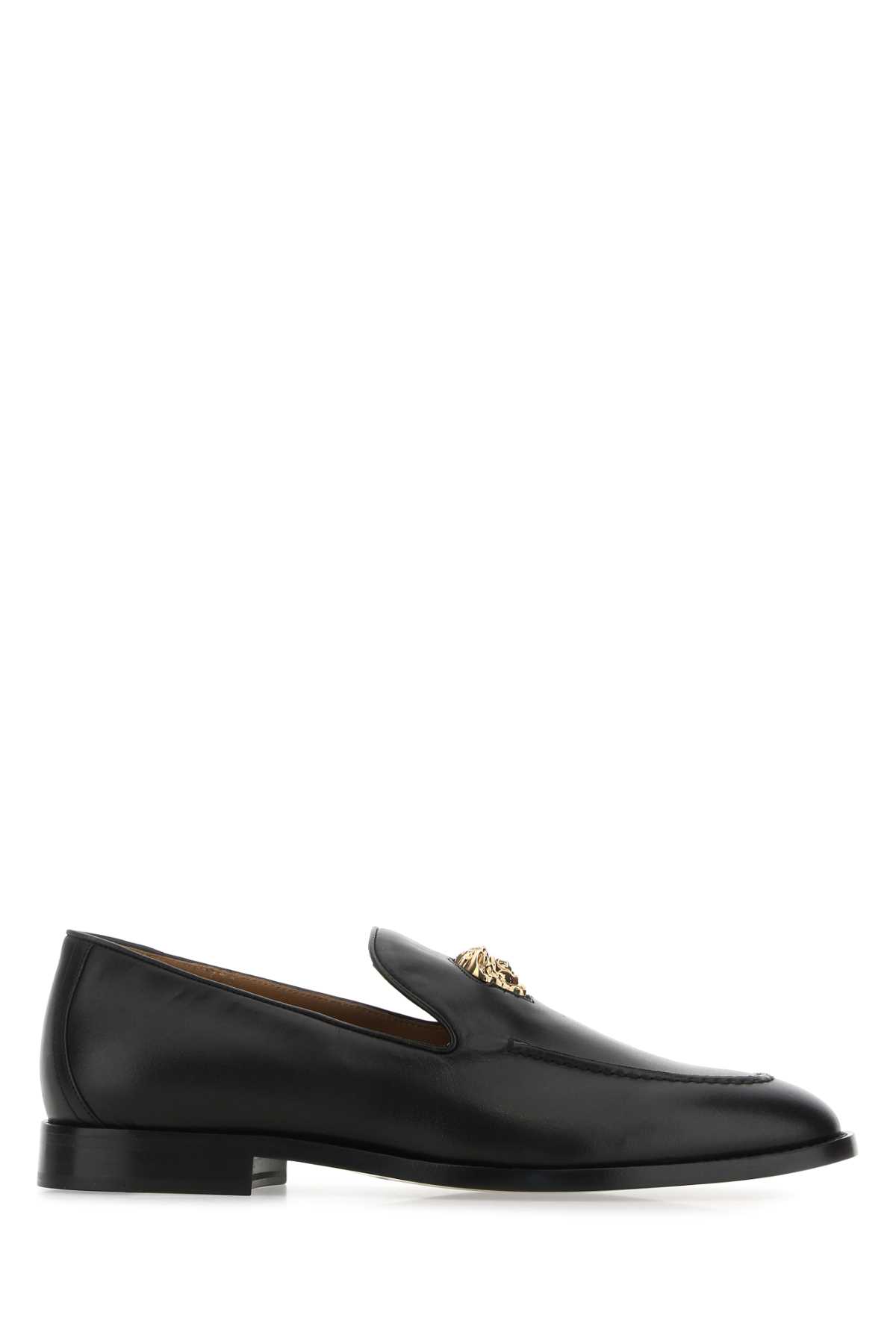 Versace Black Leather La Medusa Loafers Versace Black Leather La Medusa Loafers