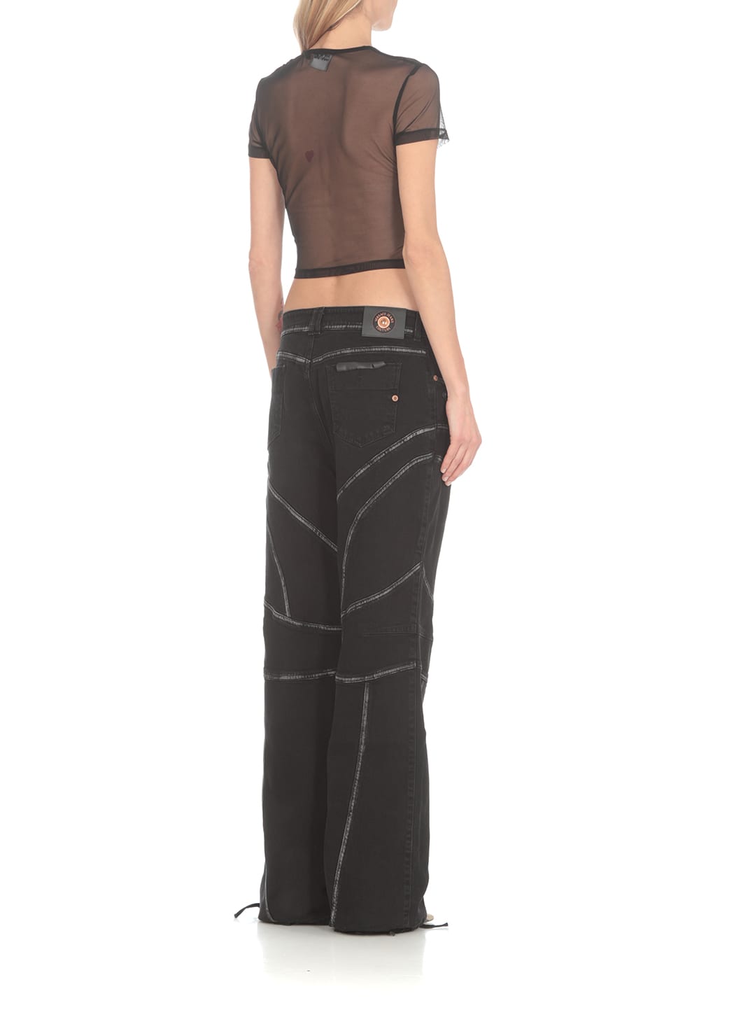 Versace Jeans Couture Net T-shirted In Black