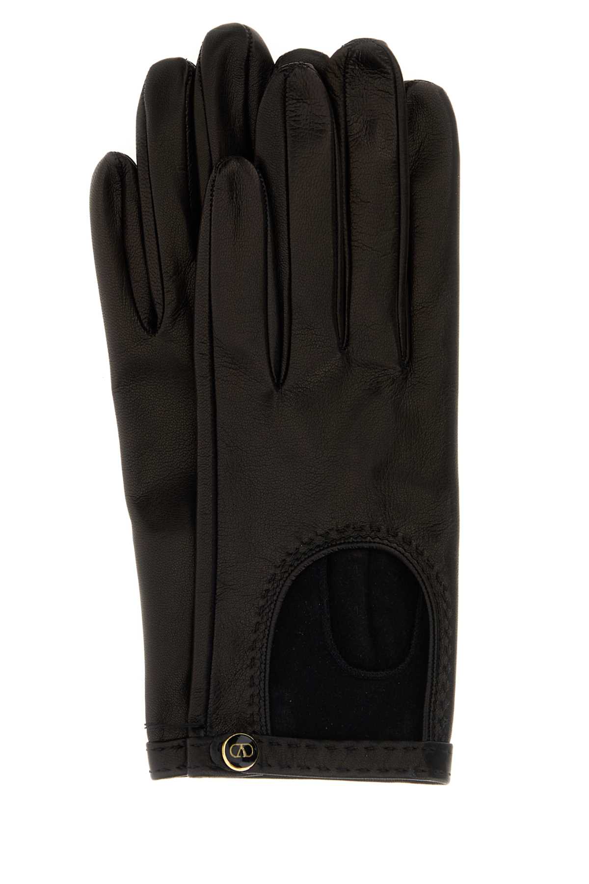 Valentino Garavani Black Leather Gloves