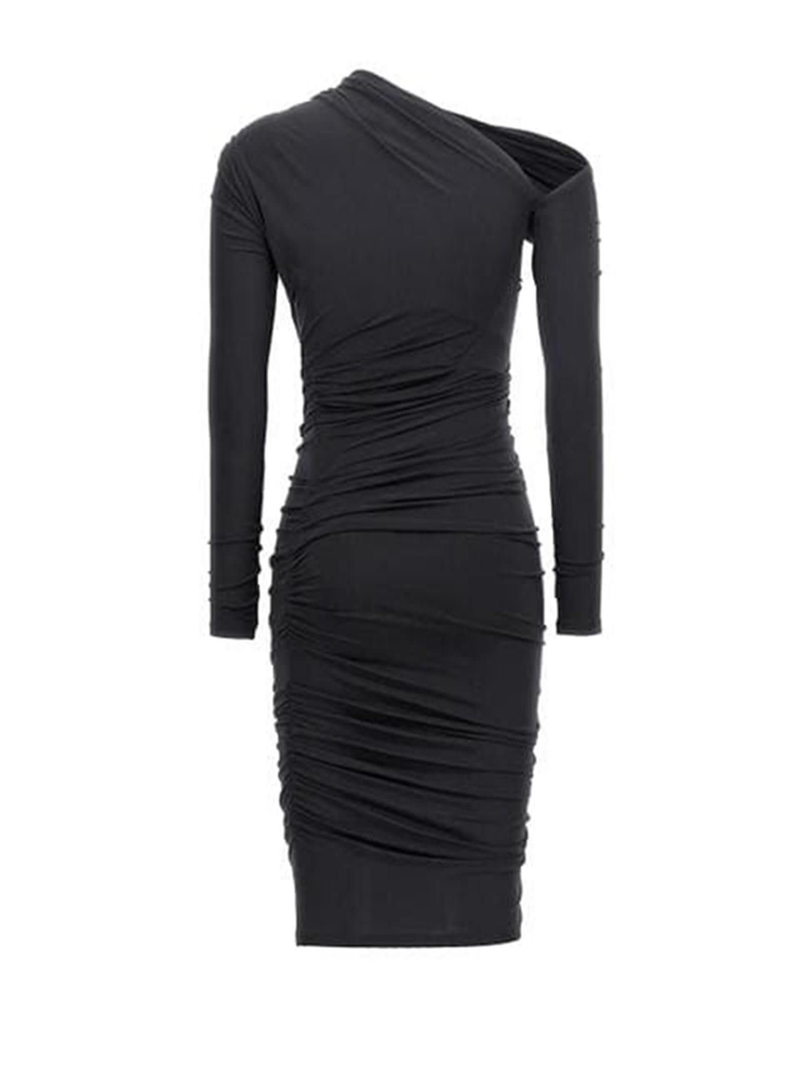 Shop Balenciaga Twisted Mini Dress In Black