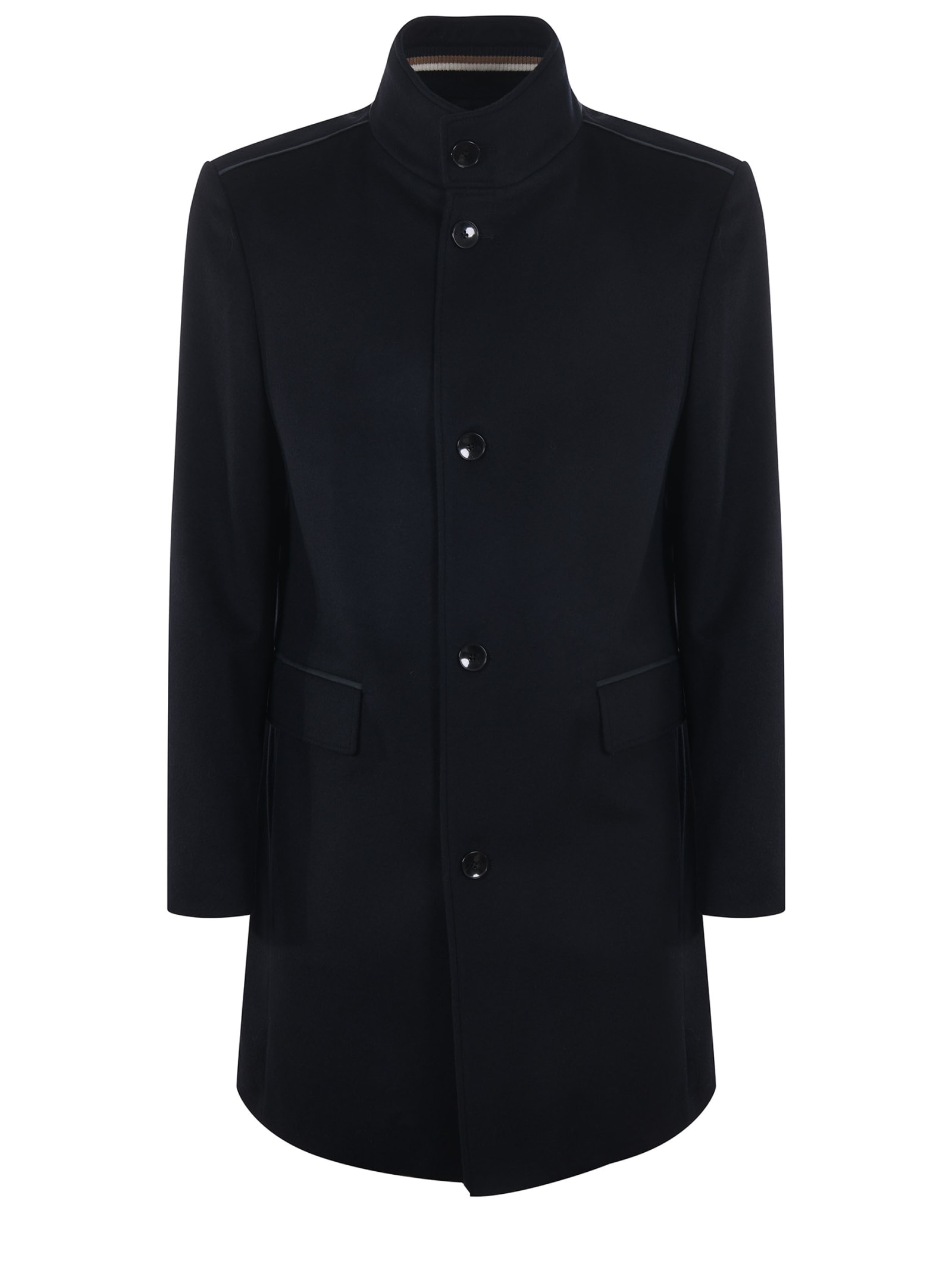 Hugo Boss Coat In Wool And Cashmere Blend