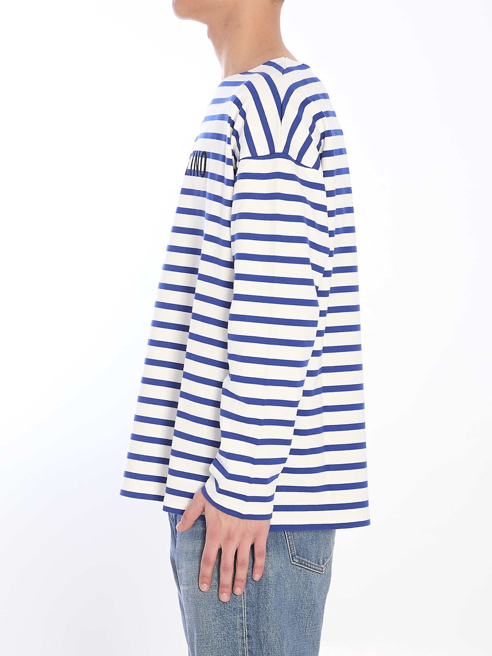 Valentino Chez Logo Long-sleeved Stripe T-shirt In Red