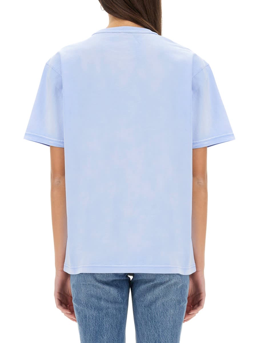 Alexander Wang T T By Alexander Wang Relaxed-fit Cotton T-shirt With Subtle Logo Detail In Baby Blue
