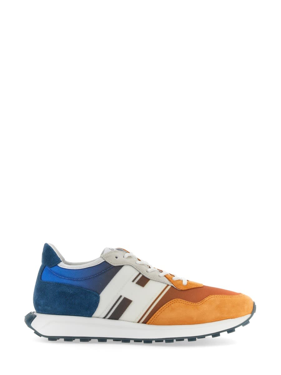 Hogan Round Toe Panelled Sneakers In Multicolour