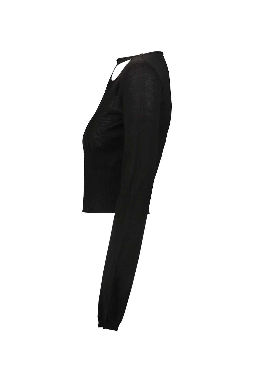 Rick Owens Slashed Ls Cropped Clothing In Black