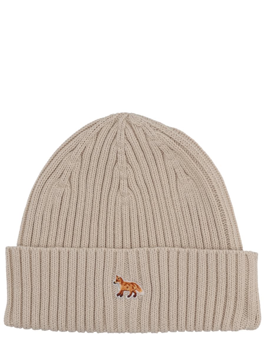 Maison Kitsuné Baby Fox Beanie In Brown