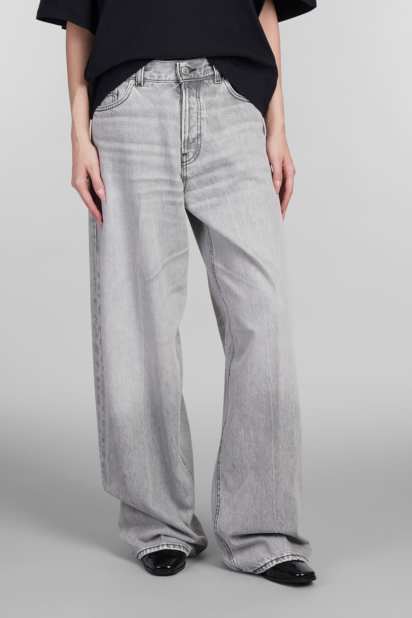 Bethany Jeans In Grey Cotton