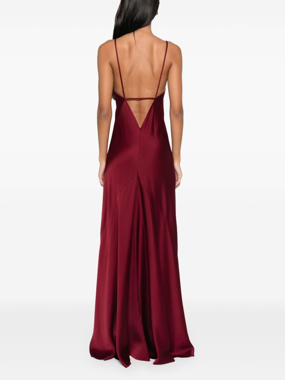 Shop Victoria Beckham Long Dress In Bordeaux