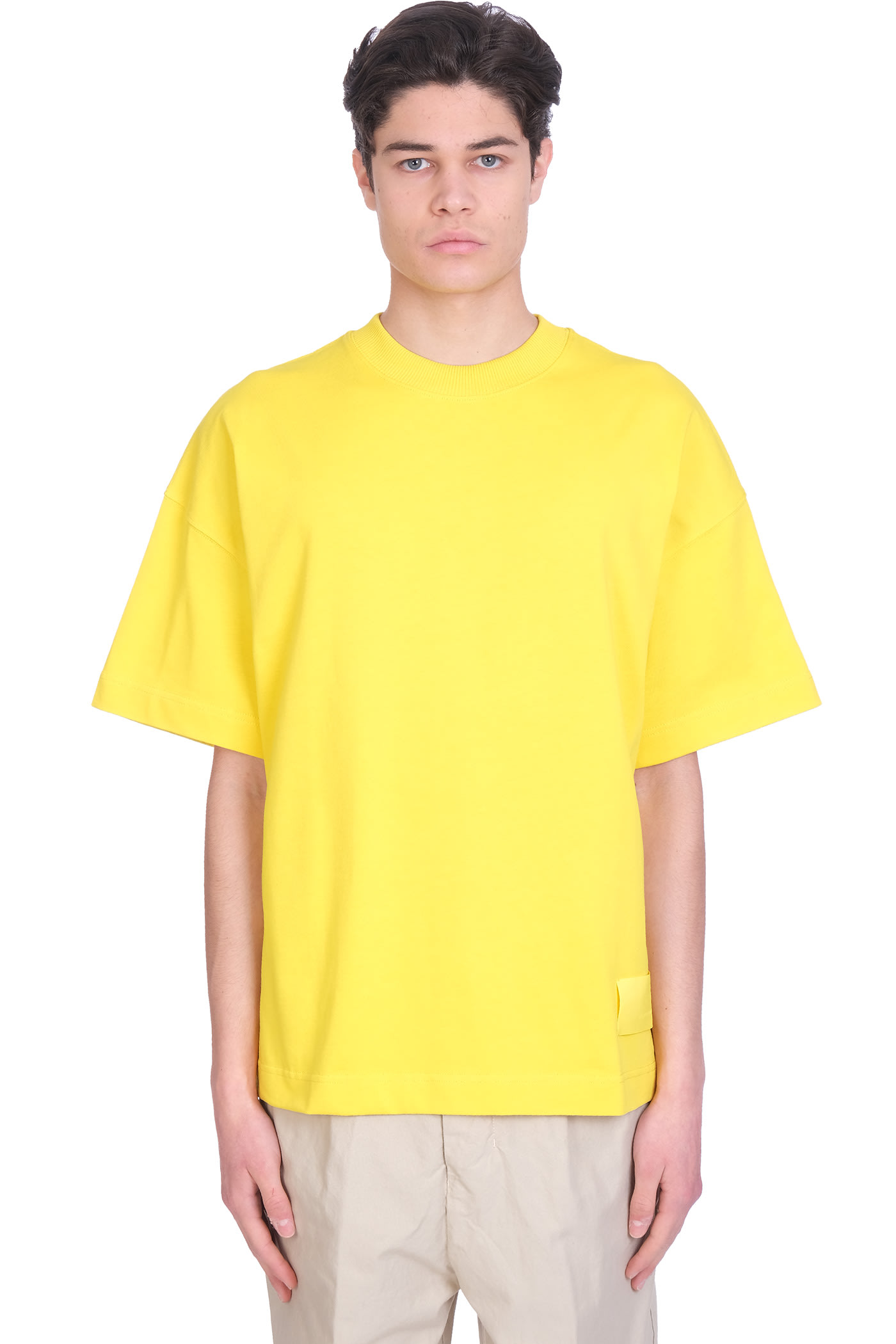 Ami Alexandre Mattiussi T-shirt In Yellow Cotton