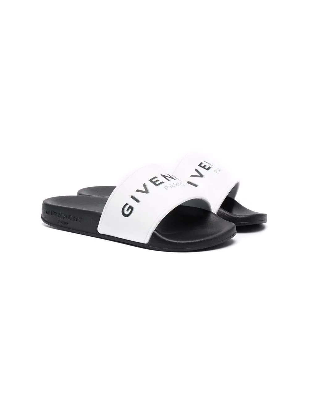 Givenchy Kids Black And White Slipper With White Logo
