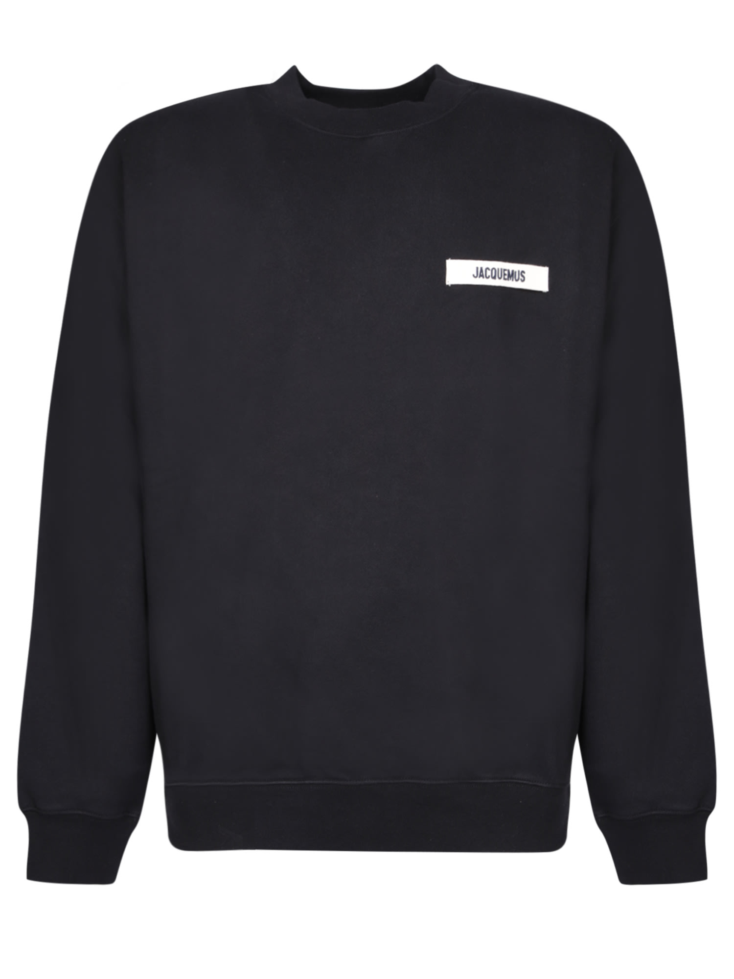 Shop Jacquemus Gros Grain Black Sweatshirt