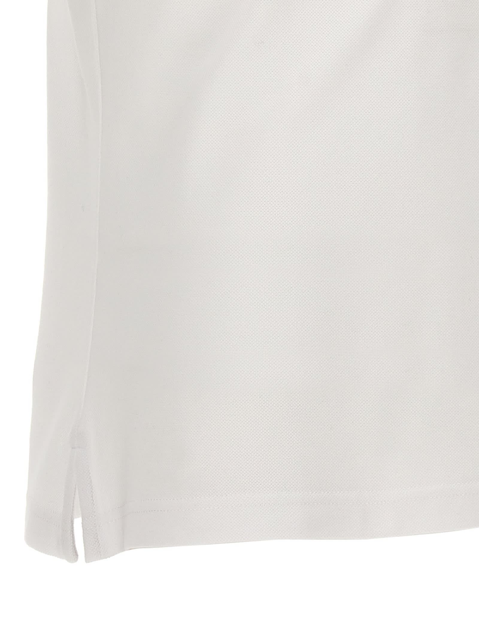 Shop Versace Jeans Couture Logo Polo Shirt In White/gold