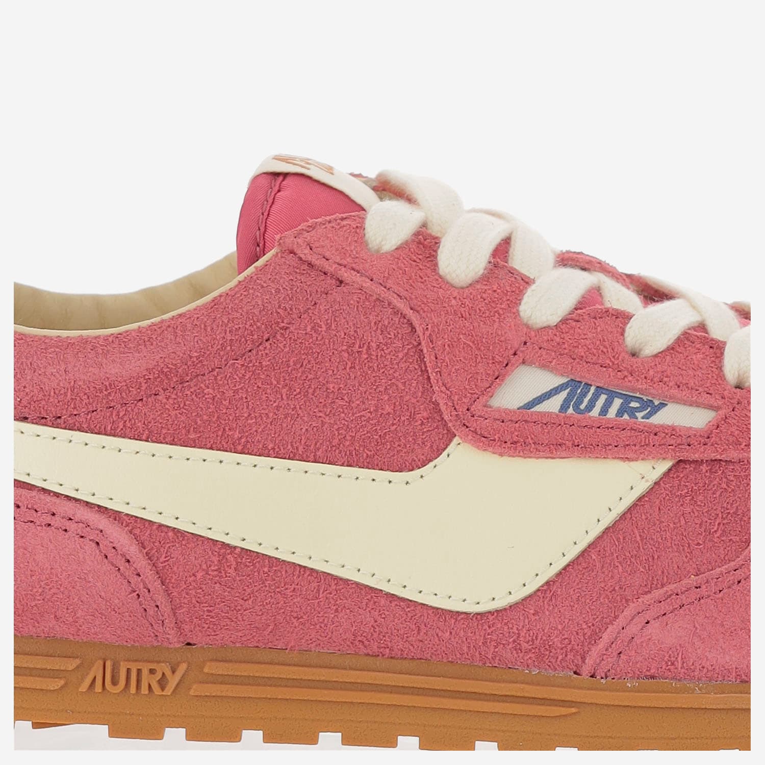 Shop Autry Windspin Leather Sneakers In Suede/leat Cheye/rut