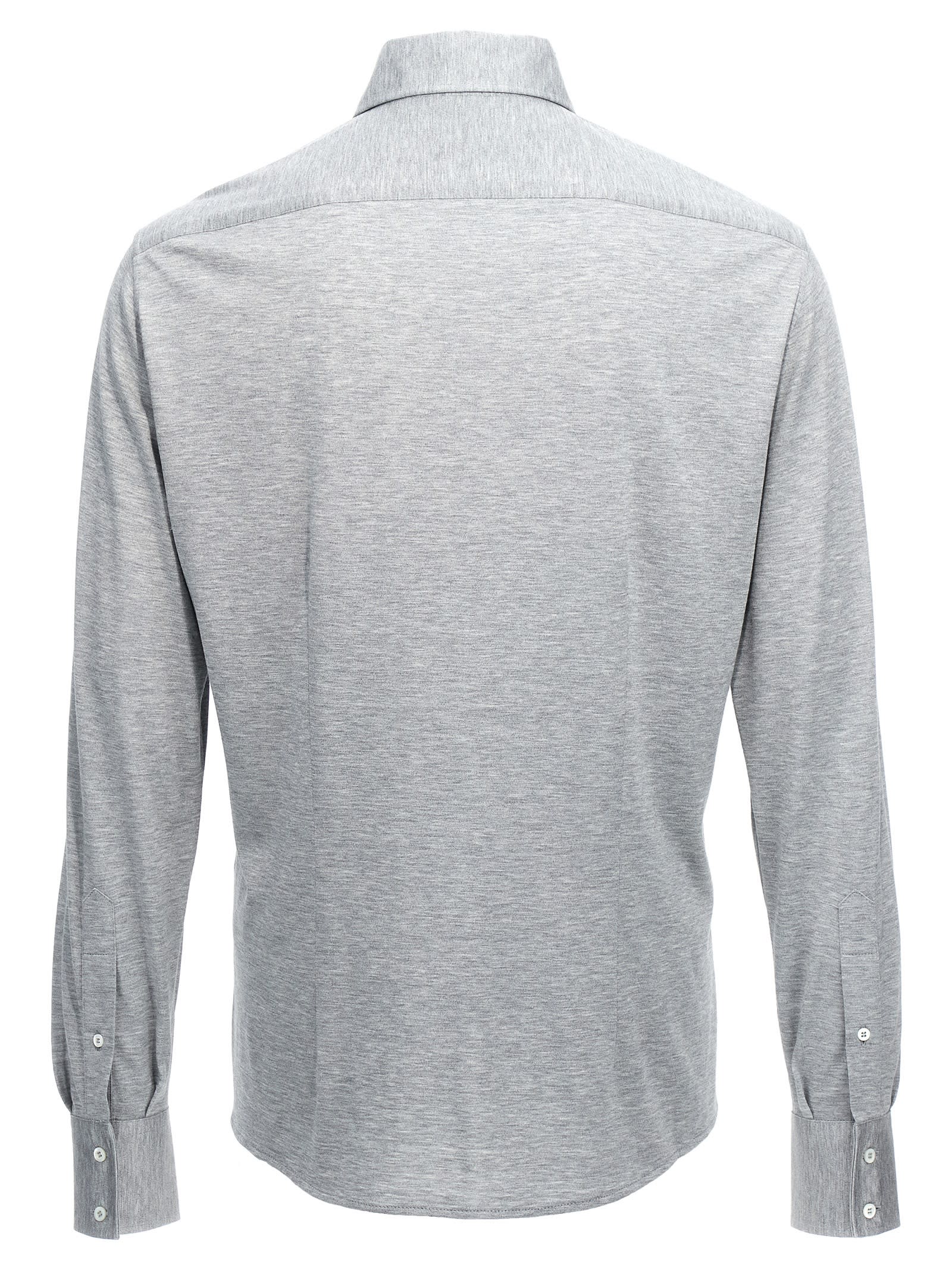 Shop Brunello Cucinelli Jersey Shirt In Gray