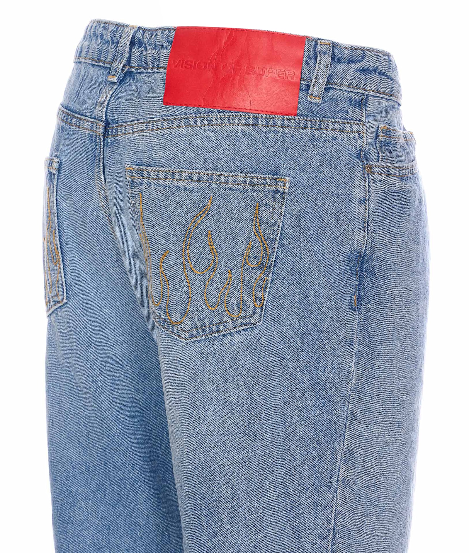 Vision Of Super Heart Laser Print Jeans