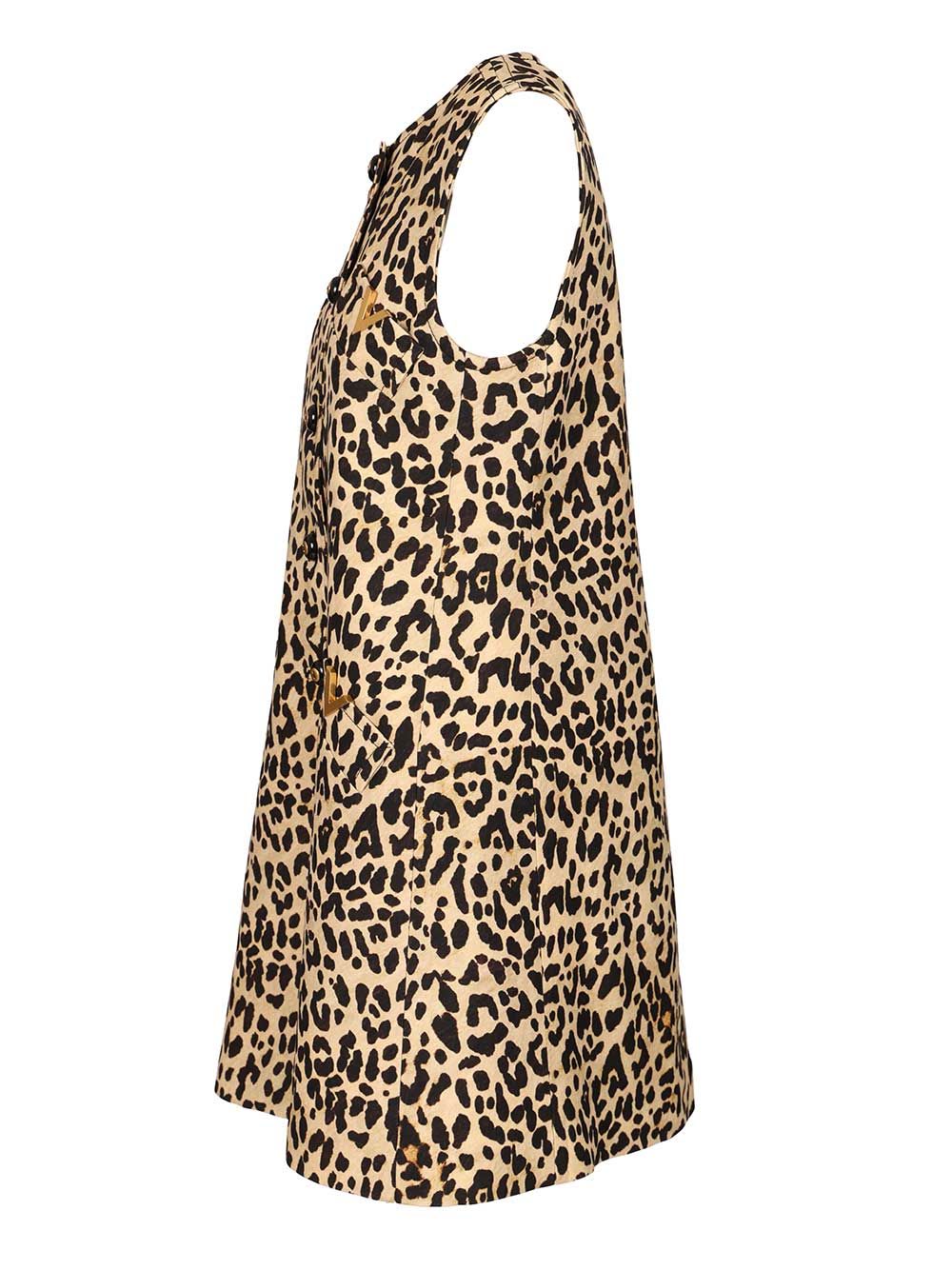 Valentino Animalier Mini Dress In Brown