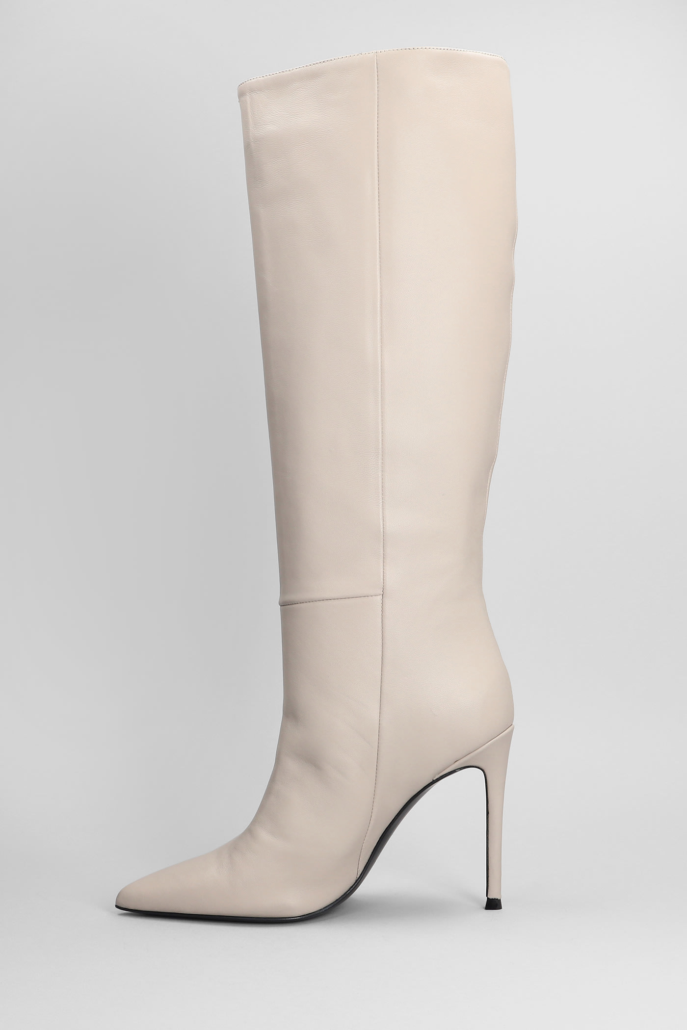 Shop Marc Ellis High Heels Boots In Grey Leather