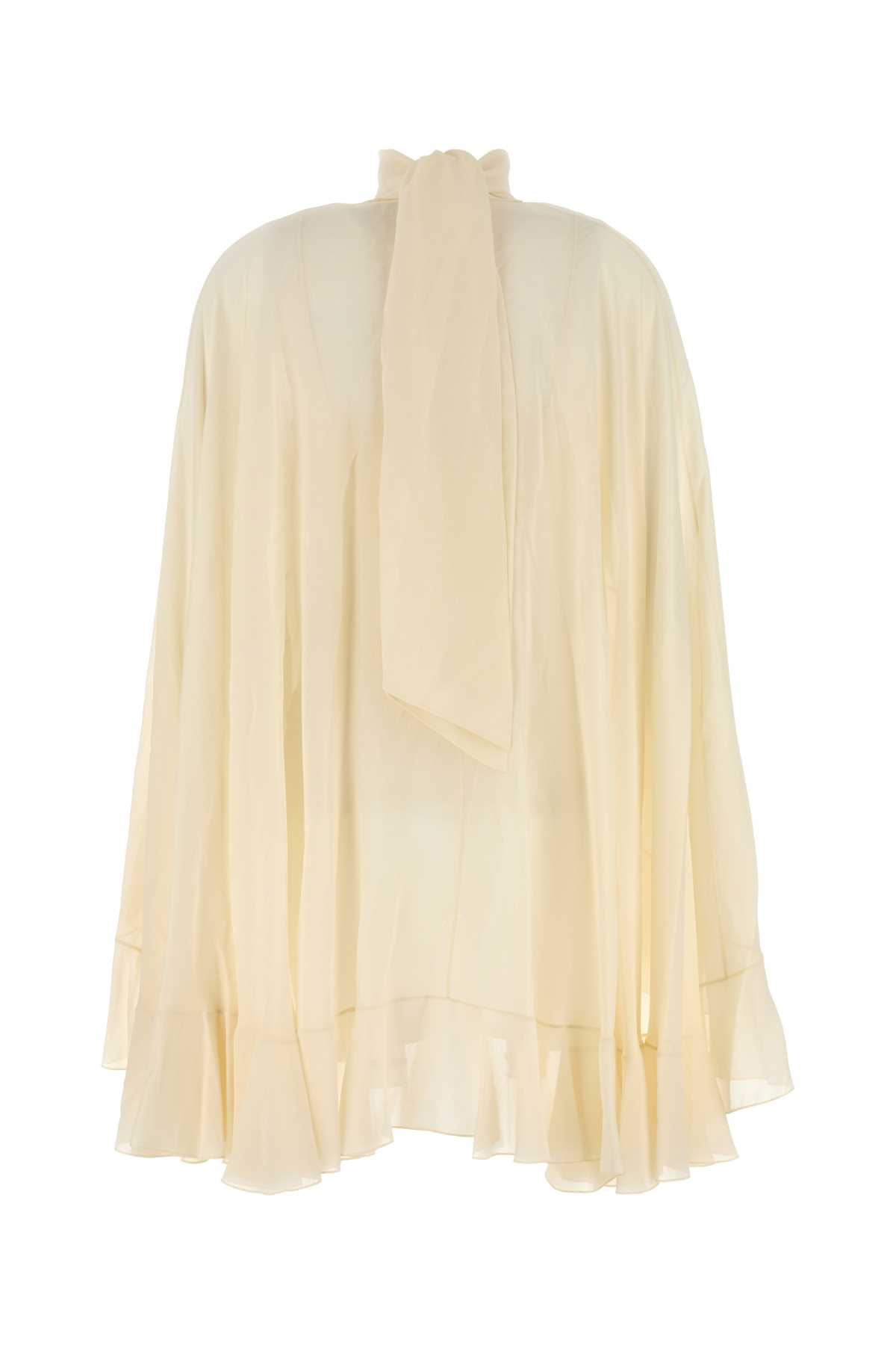 Shop Chloé Ivory Silk Blouse In Pristinewhite