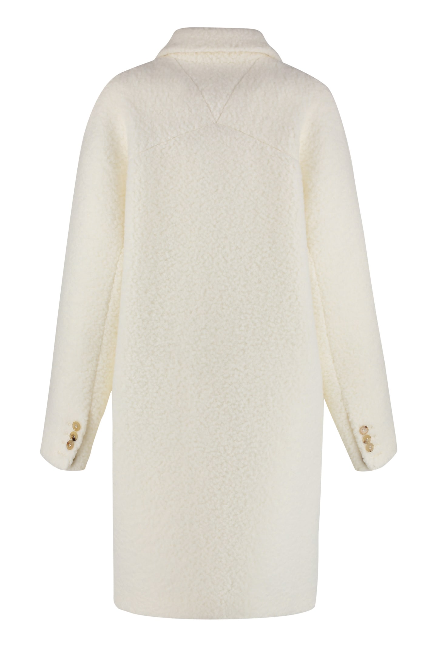 Shop Bottega Veneta Wool Coat In White