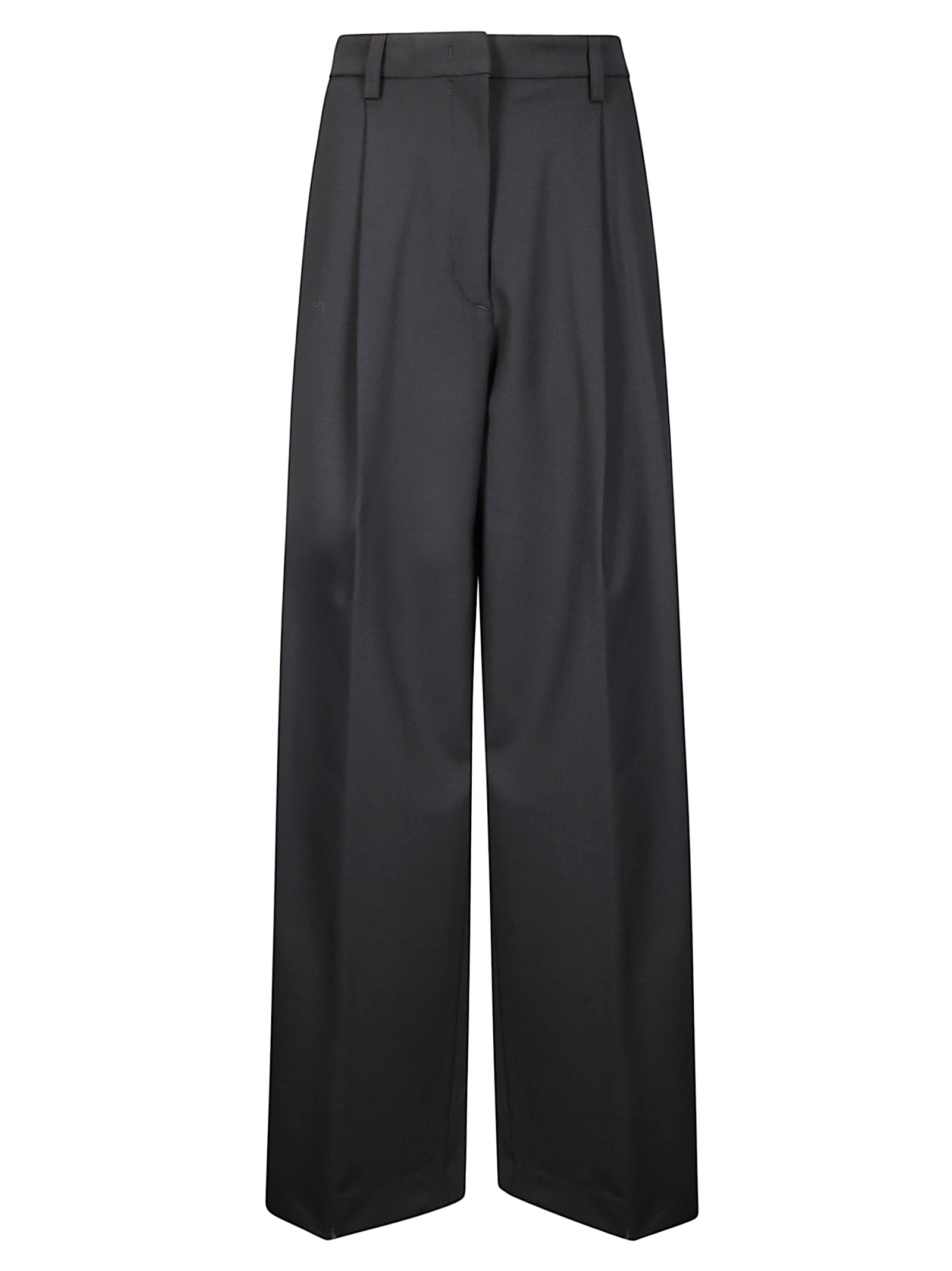 The Latest Pleated Wide-leg Trousers In Black