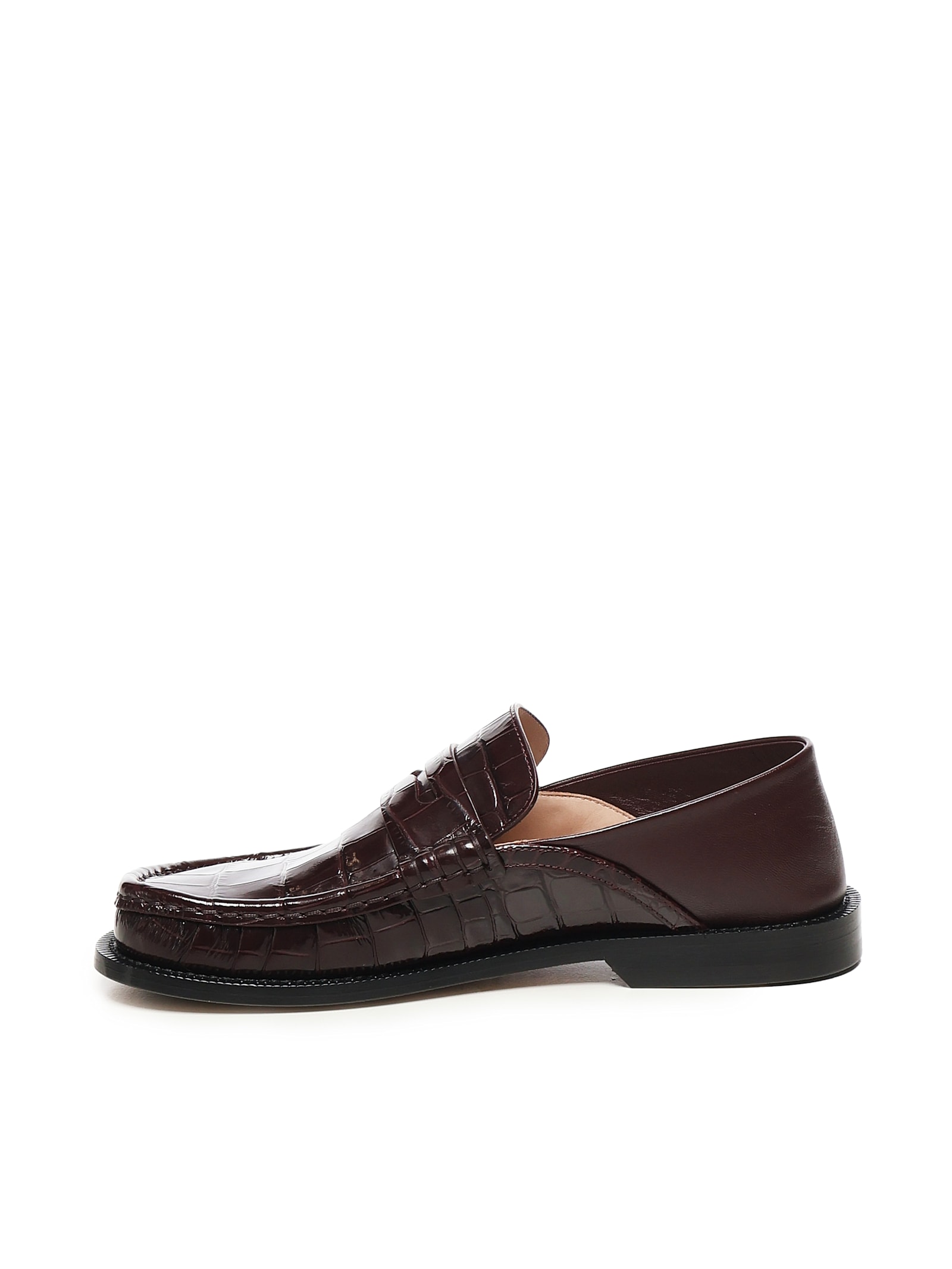 Loewe Campo Collapsible-heel Croc-effect Leather Loafers