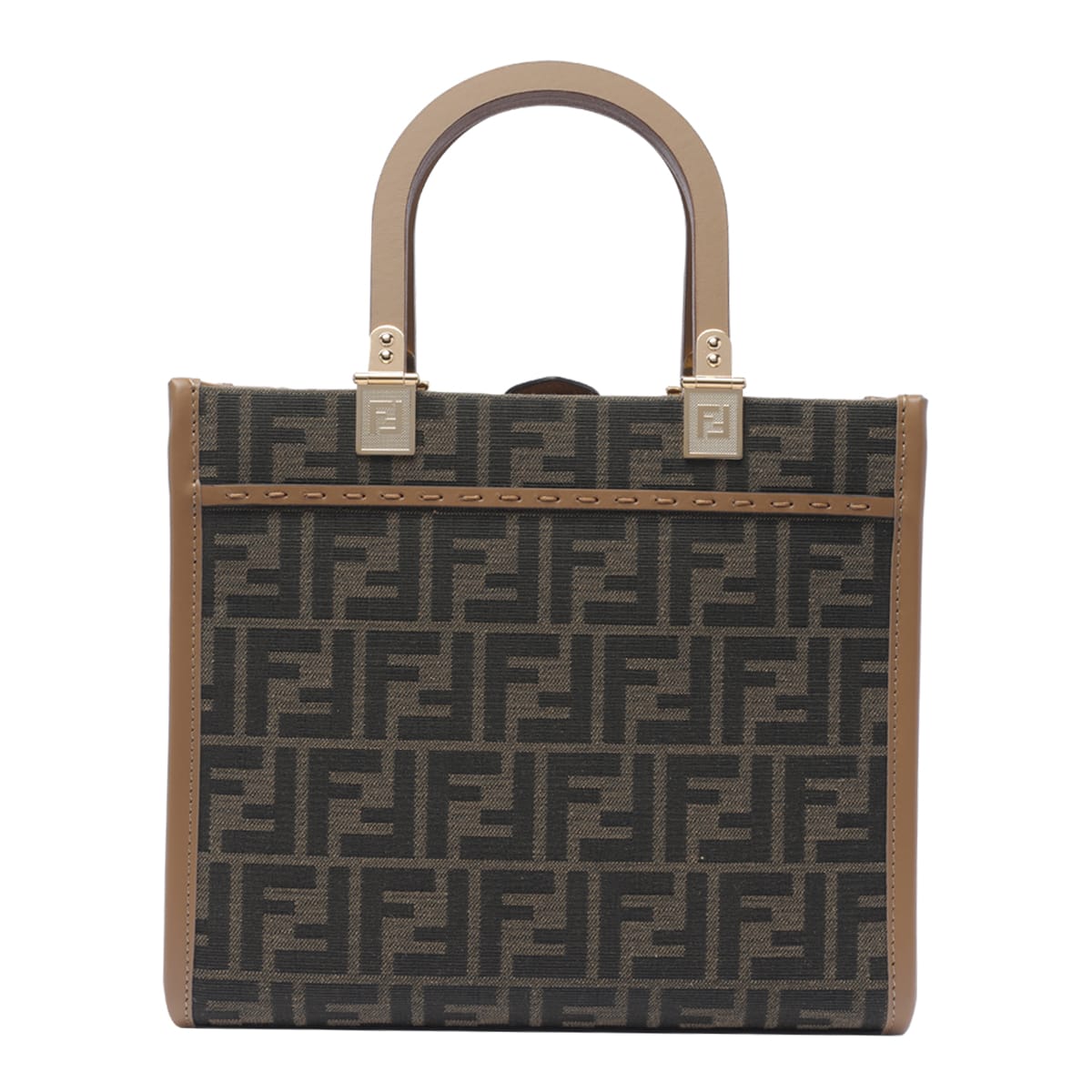 Shop Fendi Sunshine Handbag In Brown