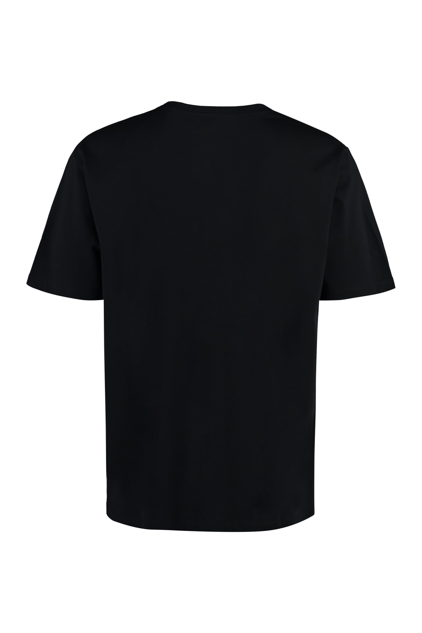 Shop Balmain Cotton Crew-neck T-shirt In Black