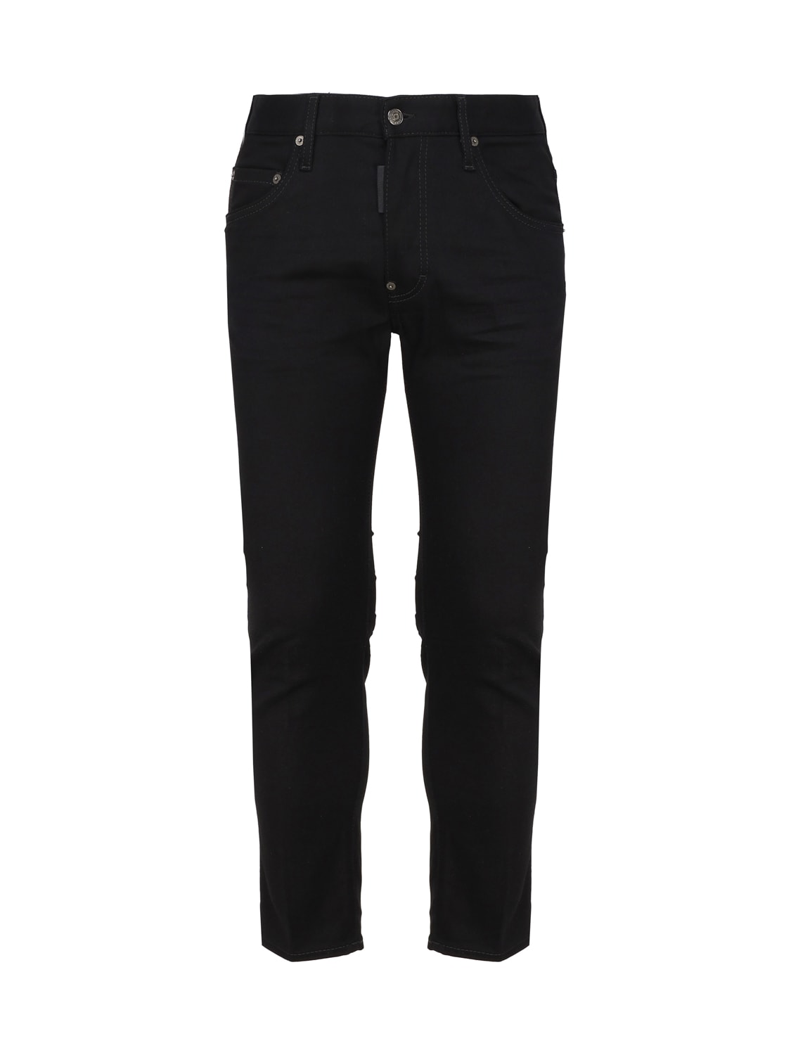 Shop Dsquared2 Five Pocket Jeans In Cotton Denim In Black