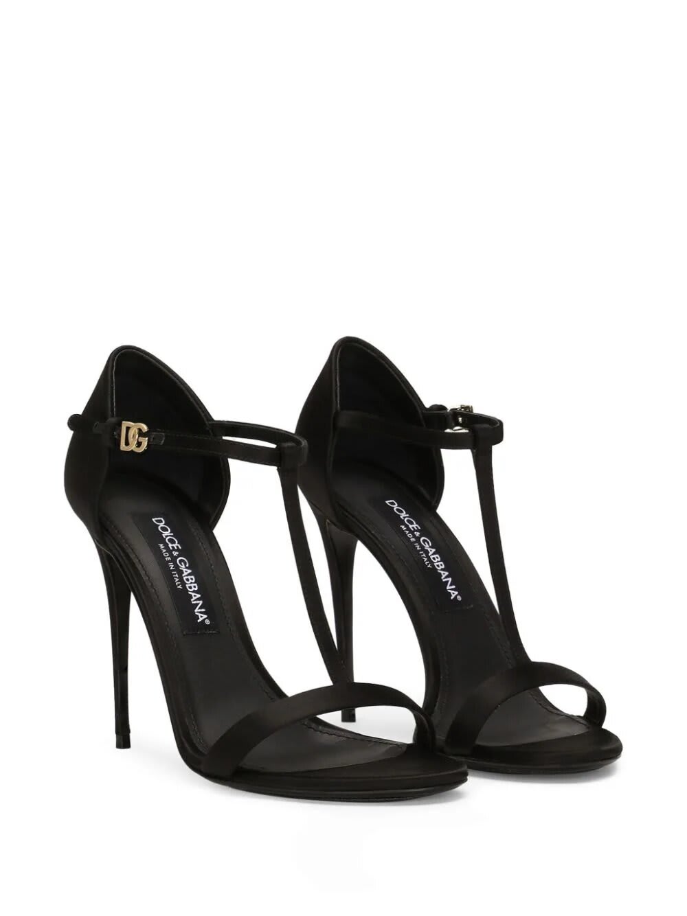 Shop Dolce & Gabbana Sandali Raso In Nero