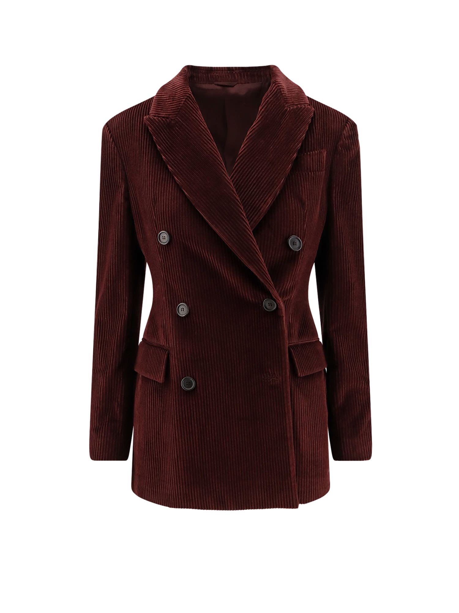 Brunello Cucinelli Oversized Double-breasted Cotton-corduroy Blazer In Purple