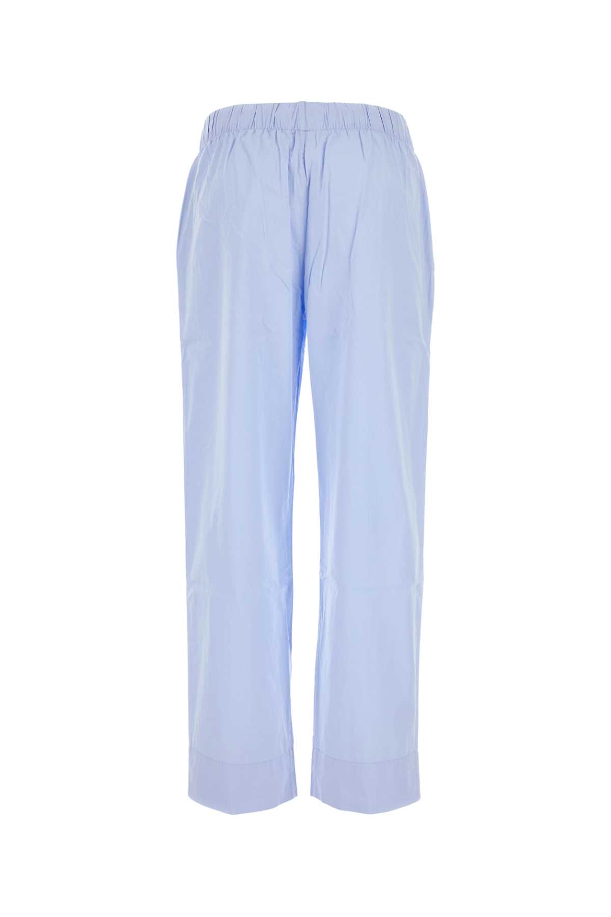 Tekla Light Blue Cotton Pyjama Pant In Shirtblue