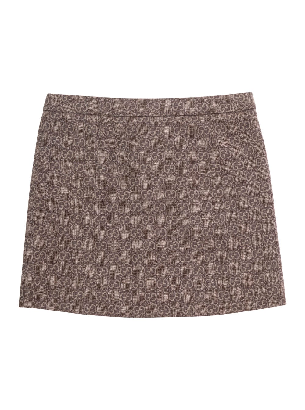 GUCCI BEIGE MINISKIRT WITH GG MOTIF IN WOOL GIRL