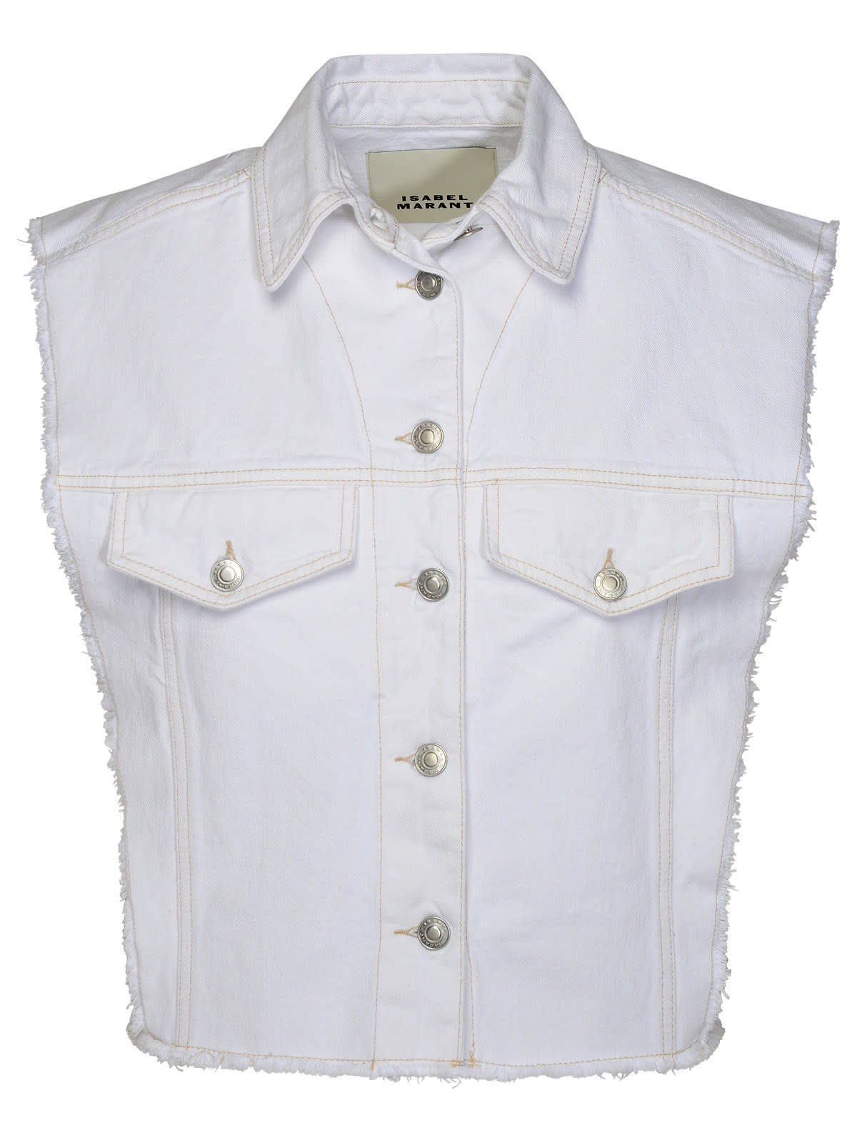 ISABEL MARANT TYRA WHITE ORGANIC COTTON waistcoat