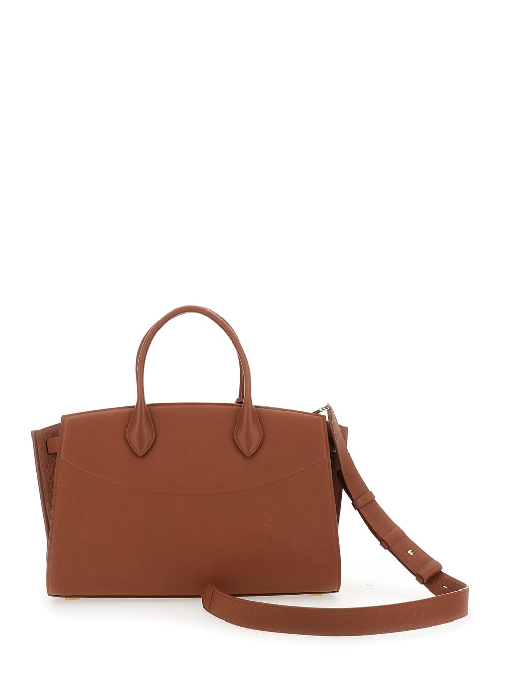 Ferragamo Salvatore New Studio Soft Large Hand Bags In Brown
