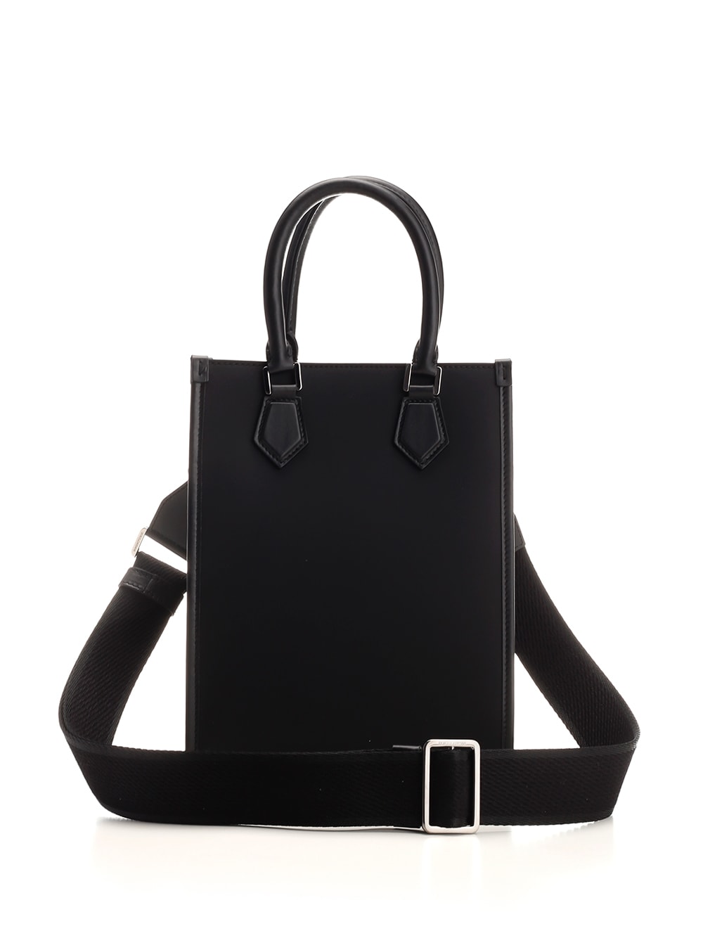 Shop Dolce & Gabbana Small Shopping Bag With Rubberized Logo In Black