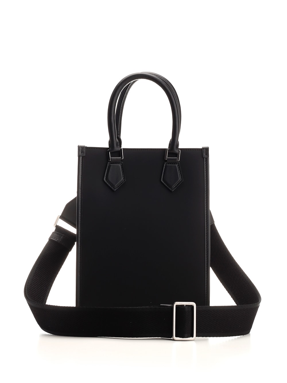 Shop Dolce & Gabbana Small Shopping Bag With Rubberized Logo In Nero